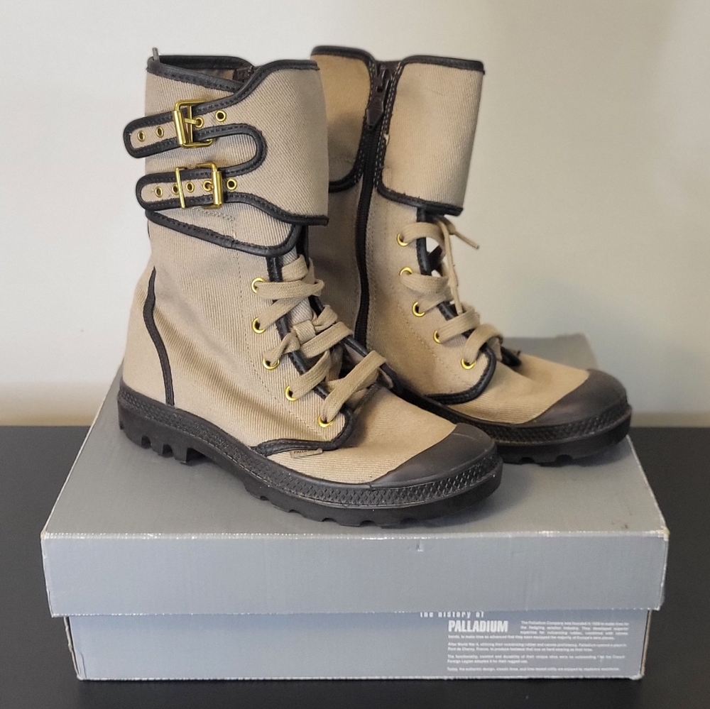 Palladium Pampa Peloton TW Canvas Side Zip Women's Tactical Boots Size 6/37